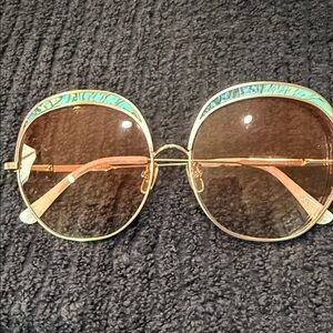 Crap Eyewear The Cloud Magic Turquoise and Rose Gold Sunglasses